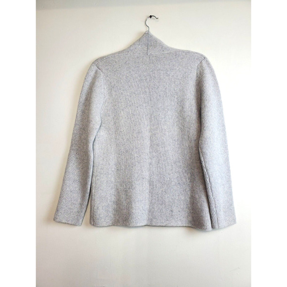 Adele Joyce Womens Medium Cardigan Sweater Gray Angora Wool Luxury Minimalist - Picture 8 of 10